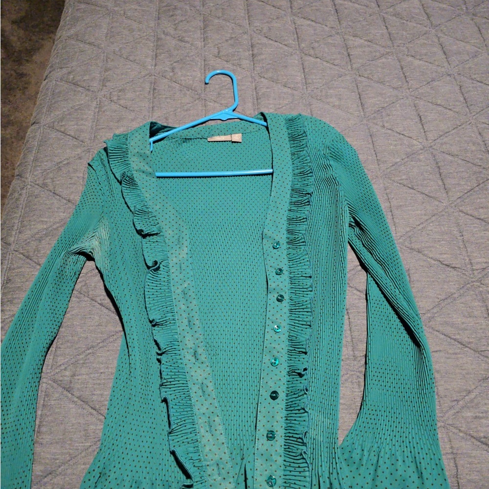 Apt. 9 Green Polka Dot Cardigan